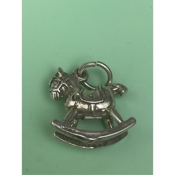 Rocking Horse Sterling Silver Jewelry Charm #vintage - Picture 1 of 4